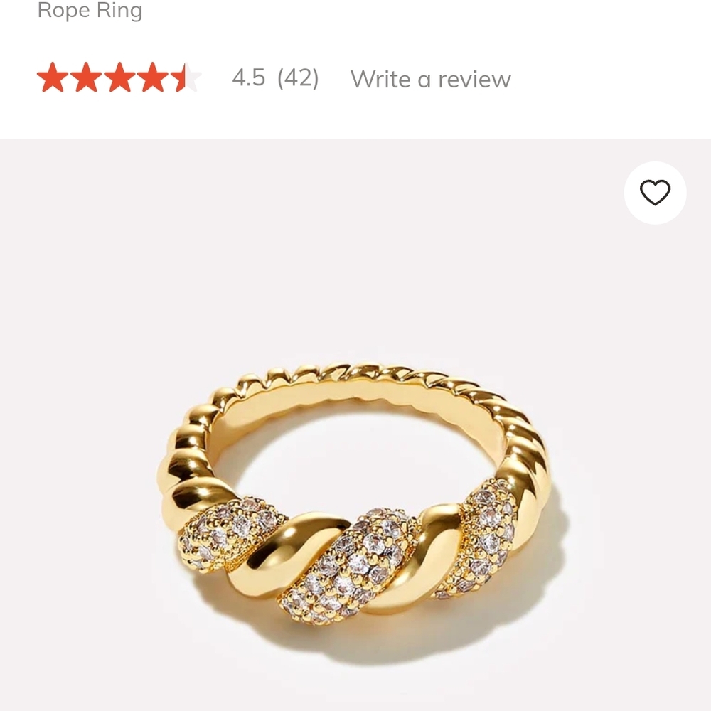 Ana Luisa Rope Twisted Gold Ring Sizs 6